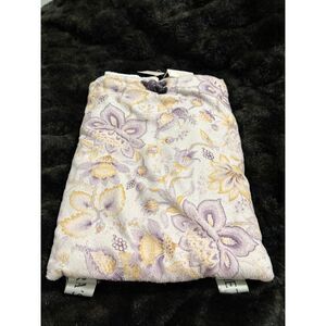 Victoria's Secret Terry Cloth Floral Drawstring Backpack Pink/Purple towel